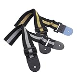 ERINGOGO 2 Stück Gitarrengurte Verstellbar Streifenmuster Langlebig Hautfreundlich Geeignet für...