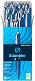 Schneider 3083 K15 Druckkugelschreiber (dokumentenecht, Strichstärke: M, Schreibfarbe: blau) 50...
