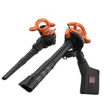 Black+Decker 3-in-1 Elektro-Laubsauger/Laubbläser BEBLV260 (2.600 Watt, mit Häcksler, hohe...