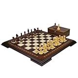 Walnuss-Schach-Set, 50,8 cm, mit Helena-Schachbrett und beschwertem Sheesham Fierce Knight (Queens...