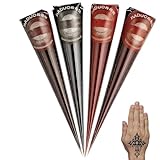 Henna Tattoo Set, 4 Farbige Henna Tuben Für Temporäre Körperkunst, Ideal Für Partys Und...