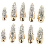 Outanaya 10 Stück Vintage Gothic Punk Klauen Fingerringe mit Strass Nagelkunst Zubehör für...