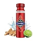 Old Spice Captain Deodorant Körperspray für Männer (150 ml), Herren, 48 h Frische, 0 %...