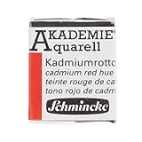 Schmincke – AKADEMIE® Aquarell - feine Künstler-Aquarellfarben, Kadmiumrotton - 1/2 Näpfchen