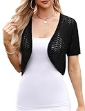 Totatuit Damen Bolero Festliche Kurze Elegante Strickjacke Baumwolle Leicht Kurzarm Sommerjacke für...