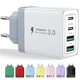 Aioneus USB C Ladegerät, 4 Ports Mehrfach Ladegerät mit USB-C und USB-A, 40W Schnellladegerät PD...