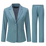 YYNUDA Hosenanzüge für Damen Fallendes Revers zwei Einreiher Slim Elegant Taillierter business...