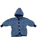 Cosilana Baby Jäckchen mit Kapuze aus weichem Wollfleece, 60% Schurwolle kbT, 40% Baumwolle KBA...
