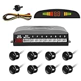 Tkoofn KFZ Summer Einparkhilfe Rückfahrhilfe 8 hinten Sensoren Hinter mit LED Farb Display Auto...