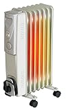 BROLLUX Ölheizung elektrisch 1500W Ölradiator Elektroheizung 7 Lamellen mobiler Elektroheizkörper...