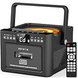 Greadio CD Player Tragbar, Boombox Kassettenspieler mit UKW Radio, Bluetooth 5.1, 5000mAh...