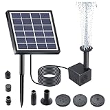 AWJUWHBJ Solar-Springbrunnenpumpen, 1,5 W/5 W, Wasserpumpe, 150 l/h, verstellbare Sprühdüse für...