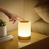 Nachttischlampe Touch Dimmbar, 4 Modi & 256 RGB Farbwechsel Warmes LED Nachtlicht Kinder, USB...