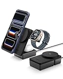 Spigen Essential Qi2.2 25W 3-in-1+C MagSafe Ladestation Ständer (Inkl. 60W USB C Kabel) für iPhone...