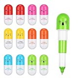 DECARETA 24er Set 6 Farben Mini Kapsel Stifte Pillen Kugelschreiber Ausziehbar Kapsel...