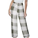 Mrat Fleece-Hose für Damen, Winter, warm, flauschig, Sherpa-Hose, Teddybär-Druck, Schlafanzughose,...