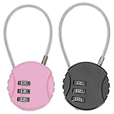 ELAYARD 2 Stück Wasserdichtes Zahlenschloss mit Stahlseilkabel Robustes Outdoor Vorhängeschloss...