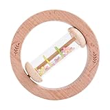 Nixiara Regenrassel aus Holz für Babys | sensorische Rassel mit ergonomischem Griff für die...