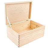 Creative Deco Große Holz-Kiste mit Deckel | 30 x 20 x 14 cm (+/-1cm) | Erinnerungsbox Baby |...