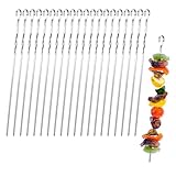 Grillspieße Schaschlikspieße Edelstahl 20 Stk 30cm Metallspieße für Fleischspieße Lange Kebab...