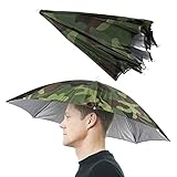 ZQO Angelschirm, Sonnenschutz, Sonnenschirm auf Kopf montiert, 65 cm Durchmesser, Camouflage-Hut,...