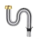 304 Edelstahl-Spülbecken-Siphon-Ablaufrohr, flexibler Badschlauch, 120/150 cm, mit Silikondichtung...