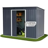 STREND PRO Metall Gartenhaus mit Unterbau, Anthrazit, 217 x 110 x 174 cm | Solide & Langlebig |...