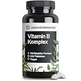 natural elements Vitamin B Komplex – 240 Tabletten – mit 8 essenziellen B-Vitaminen & Kofaktoren...