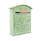 Briefkasten Vintage Wall Mounted Mailbox mit Schloss, Hinterer Aufhänger Postkasten Große...