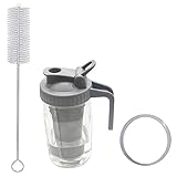 Wdesrgt Kaffeebereiter Glaskrug mit Ausgießer Griff Deckel, Filtergrau für Eiskaffee, Limonade,...