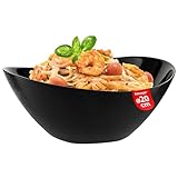 KONZEPT Salatschüsseln, Schwarzes 3er Set Schüsseln aus gehärtetem Opalglas, ideal als...