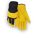 USA212 Arbeitshandschuhe, hergestellt in den USA, strapazierfähig, Rindsleder, Netzstoff, Größe L