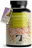 Magnesium Komplex 180 Kapseln, 400 mg pro Tag aus 5 hochwertigen -Formen: -Oxid, Citrat,...
