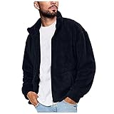 Herren-Teddy-Fleece-Jacke, superweiche Sherpa-Fleece-Jacke, durchgehender Reißverschluss,...