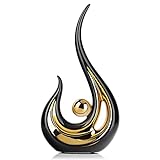 LCCCK Schwarz Und Goldene Wohnkultur-Akzente, Moderne Abstrakte Kunst, Keramik-Dekor-Statue Und...