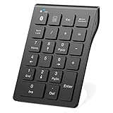 Wosieue Kabelloser Bluetooth-Nummernblock, 22 Tasten, Tragbarer, Schlanker Ziffernblock für Laptop,...