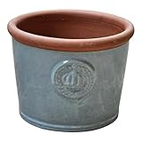 Pflanzgefäß Blumentopf Übertopf Krone Steinzeug glasiert Weiß Grau Türkis 34cm 45cm absolut...