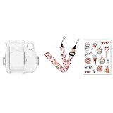 Wmool Für Instax Mini 7+ Fototasche, kristallklar, mit Aufkleber, Tragetaschen, Schutzband,...