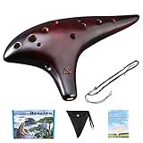 LIEKE Okarina 12 Löcher Alto C Stroh Rauchkeramik Ocarina, Musikinstrument,Geschenk für Kinder und...