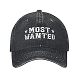 MXCBFIJG Vintage Most Wanted Cowboy Western Bachelorette Baseball Cap Herren Distressed Denim...