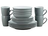 CreaTable, 22337, Serie COOL GREY, 16-teiliges Geschirrset, Kombiservice aus Steinzeug,...