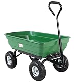 Gardebruk® Bollerwagen mit Kippfunktion 300kg Belastbar 4 Profil Gelände Räder Luftbereift...