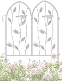 Weißer Metalldraht Gartenzaun Panel Dekorative Einfassung Bordüre Rostfrei Flexibel Blumenzaun...