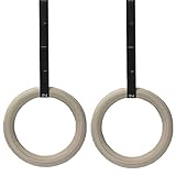 VLFit Turnringe Holz Gymnastikringe Ringe Turnen für Fitness mit Hochfeste Nylon Gurtbänder mit...