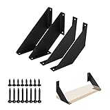 Regalwinkel Schwarz Metall 10cm 4 Stück, Regalhalterung Wand Regalträger Regal Regalhalter...