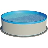 Planet Pool Stahlwandpool rund Größe wählbar, 90 cm tief, Stahl 0,3 mm weiß, Folie 0,2 mm blau,...
