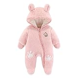 Baby Schneeanzüge Winter Overall mit Kapuze Fleece Strampler Mädchen Jungen Warm Outfits- Gr. 3-6...