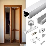 Schiebetür-Set – Bifold Türschiene mit verstellbaren Rollen, robuste Schienen-Hardware für...