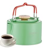 Camping-Kaffeekocher, Kaffeekanne aus Edelstahl, 1100 ml | Camp-Feuerkessel mit Verbrennungsgriff,...