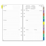 2026 Wochenplaner Einlage Personal A6, 6 Löcher, 1 Woche 2 Seiten mit Monatsübersicht, Passwort...